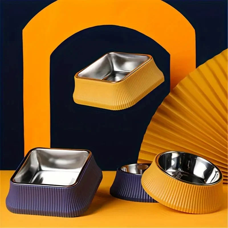 Square Stainless Steel Bowl With Stand,