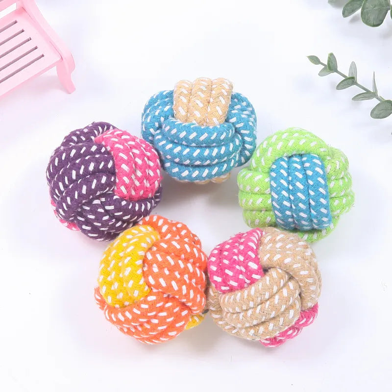 Interactive Cotton Rope Mini Dog Toys Ball