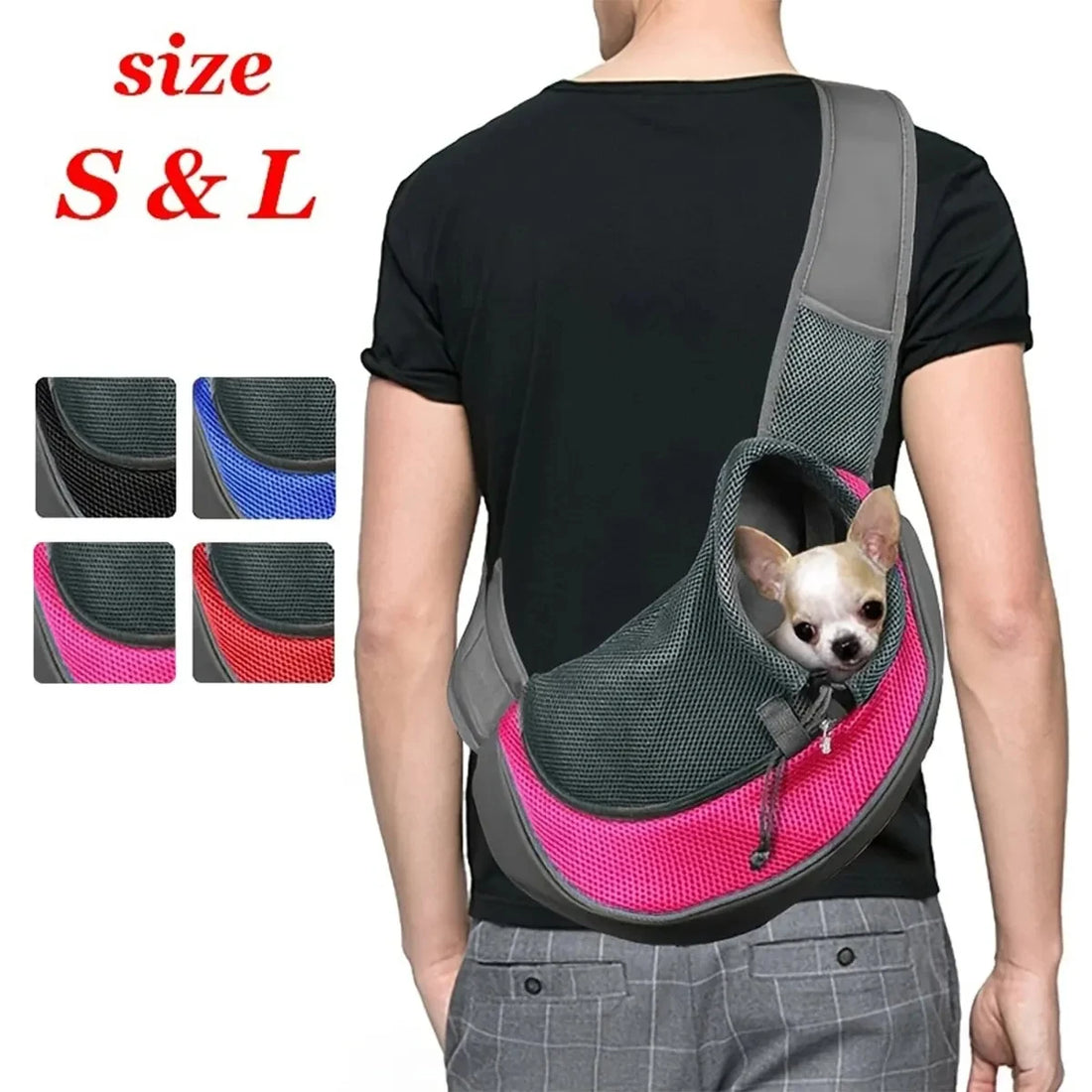 Pet Dog Bag Comfortable Breathable Adjustable Outdoor Travel Puppy Single Shoulder Handbag Small Back Bags For Carrying Dogs Cat