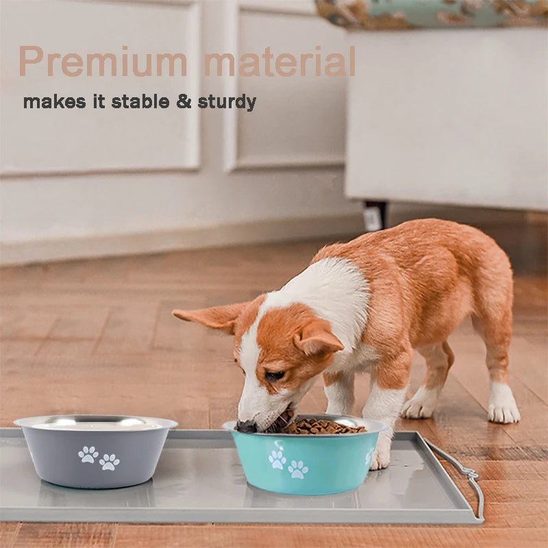 Non-Slip Stainless Steel Dog Bowls for Pets