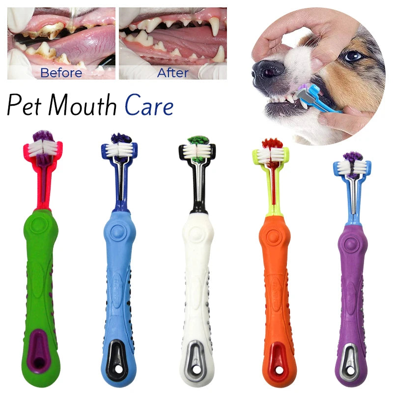 Three Sided Pet Toothbrush For Dogs And Cats